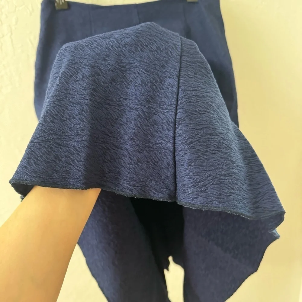 CAbi Tulip Flare A Line Skirt Blue Midi Wear to Work Casual Women's 3097 size 6